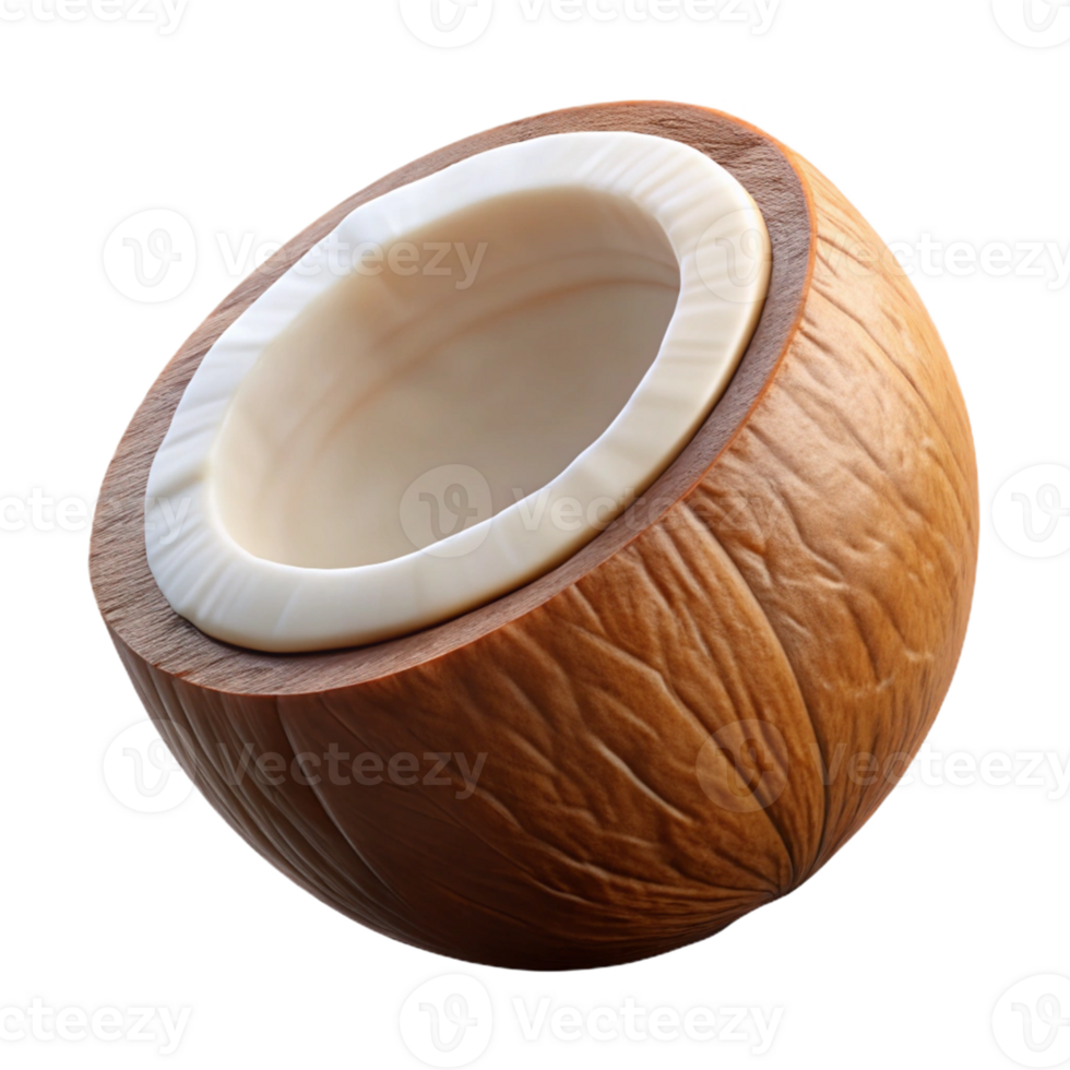3D Render of Coconut Half png