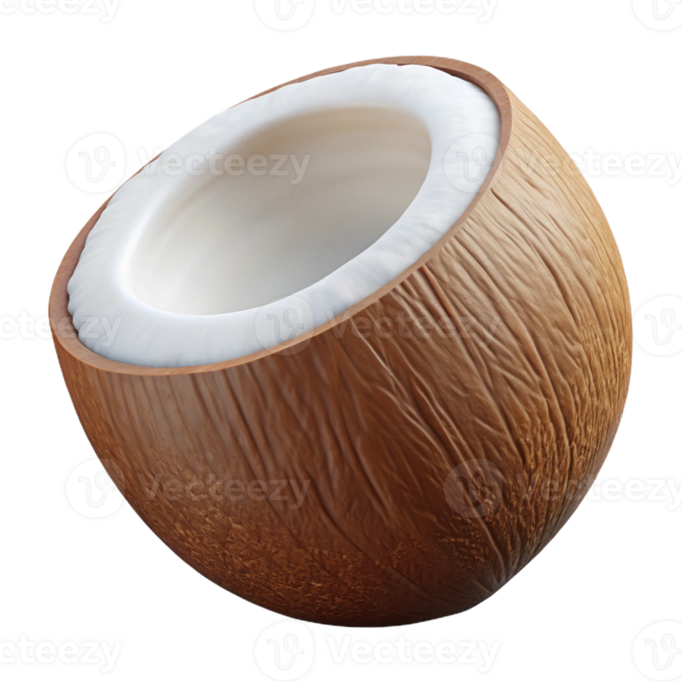 3D Render of Half Coconut png