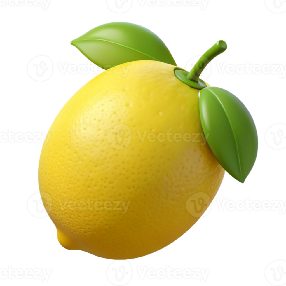 3D Render Yellow Lemon Fruit png
