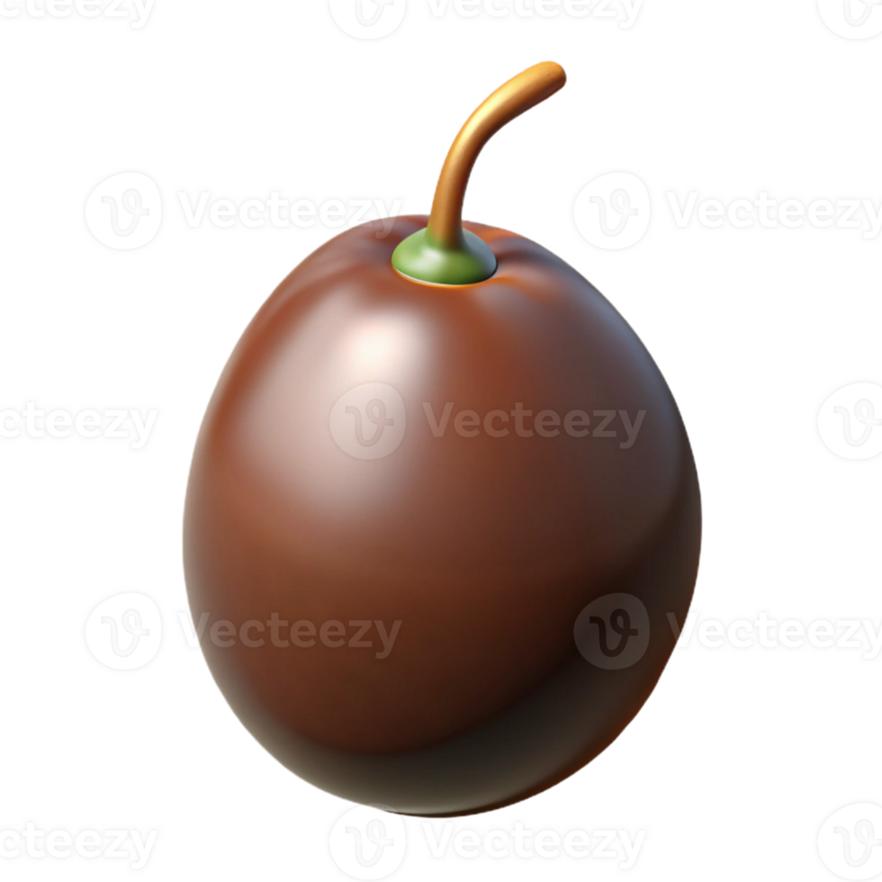 3D Render of a Brown Fruit png