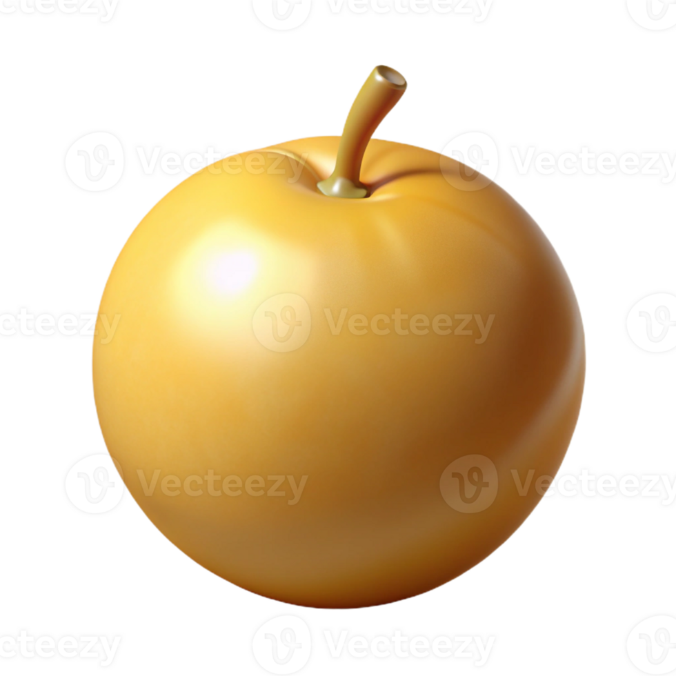 Golden Apple 3D Render png