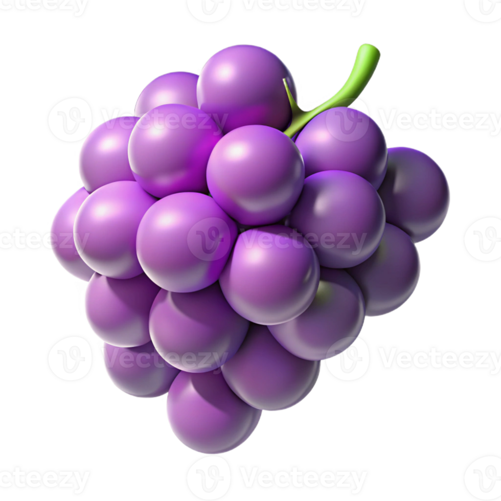 3D Render Purple Grapes Illustration png