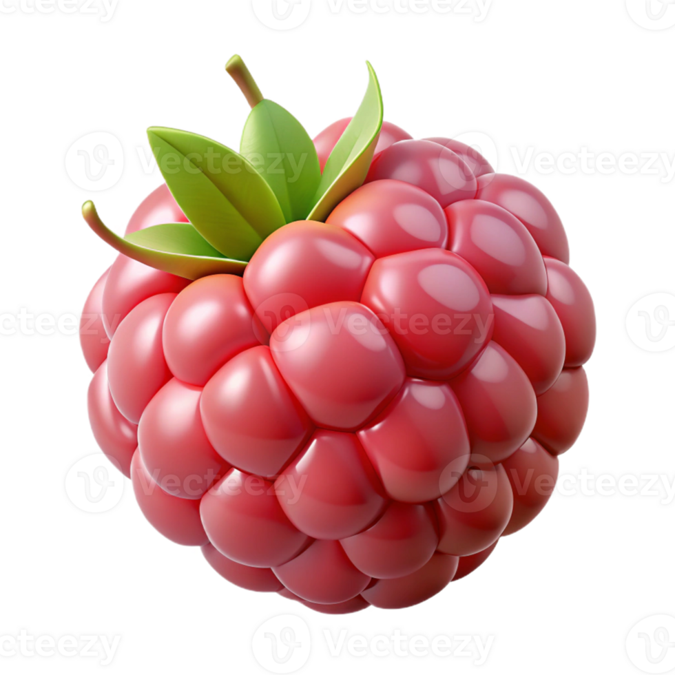 3D Render of a Single Raspberry png