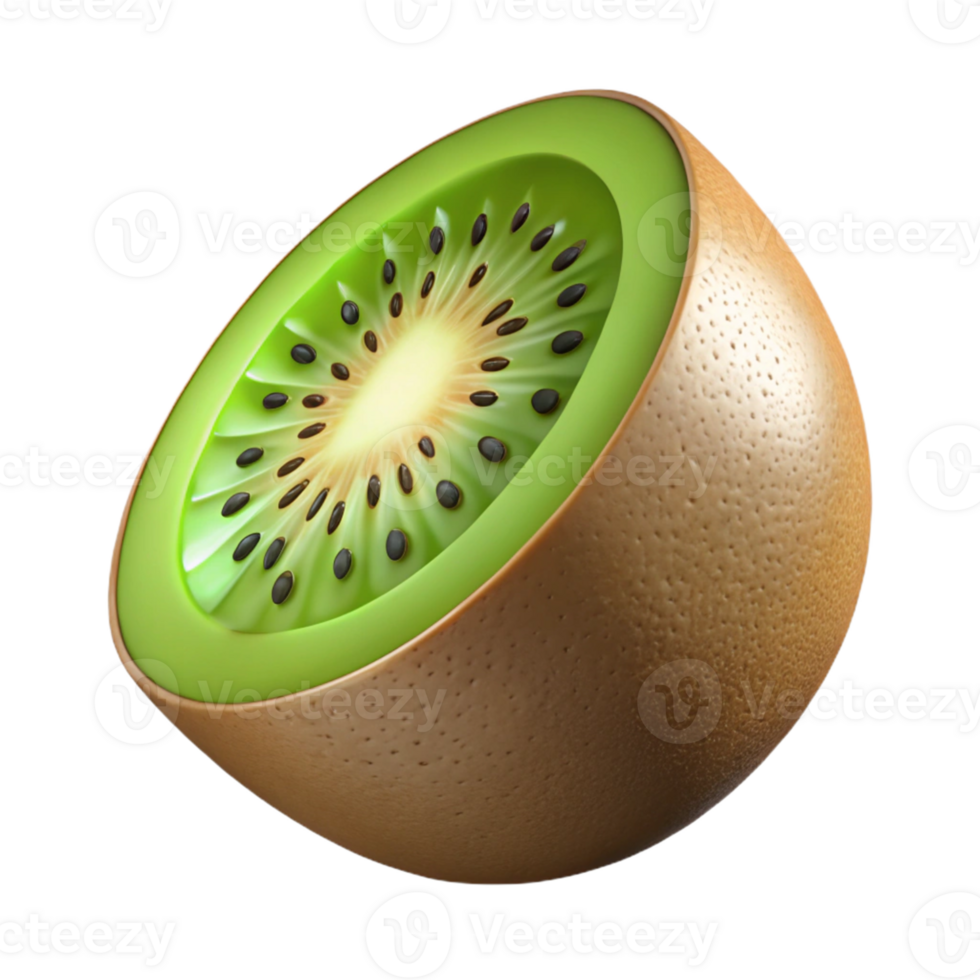 3D Render of a Kiwi Fruit Slice png