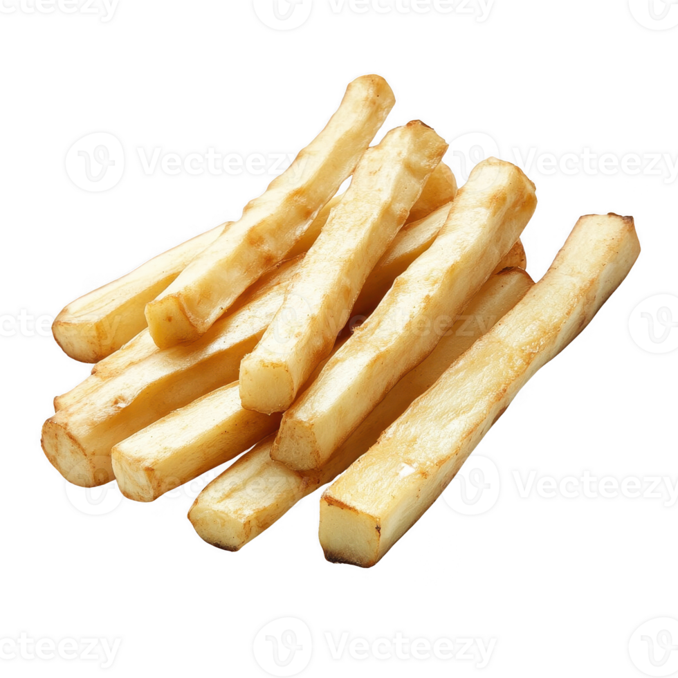 Delicious and crispy fried cassava sticks, perfect for snacks or side dishes. png