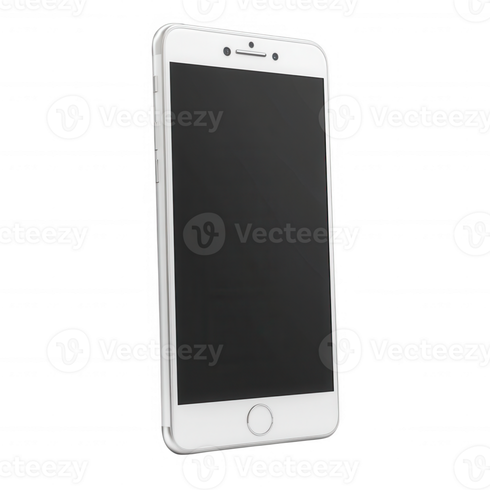 Modern smartphone with a sleek design and empty screen for custom content. png
