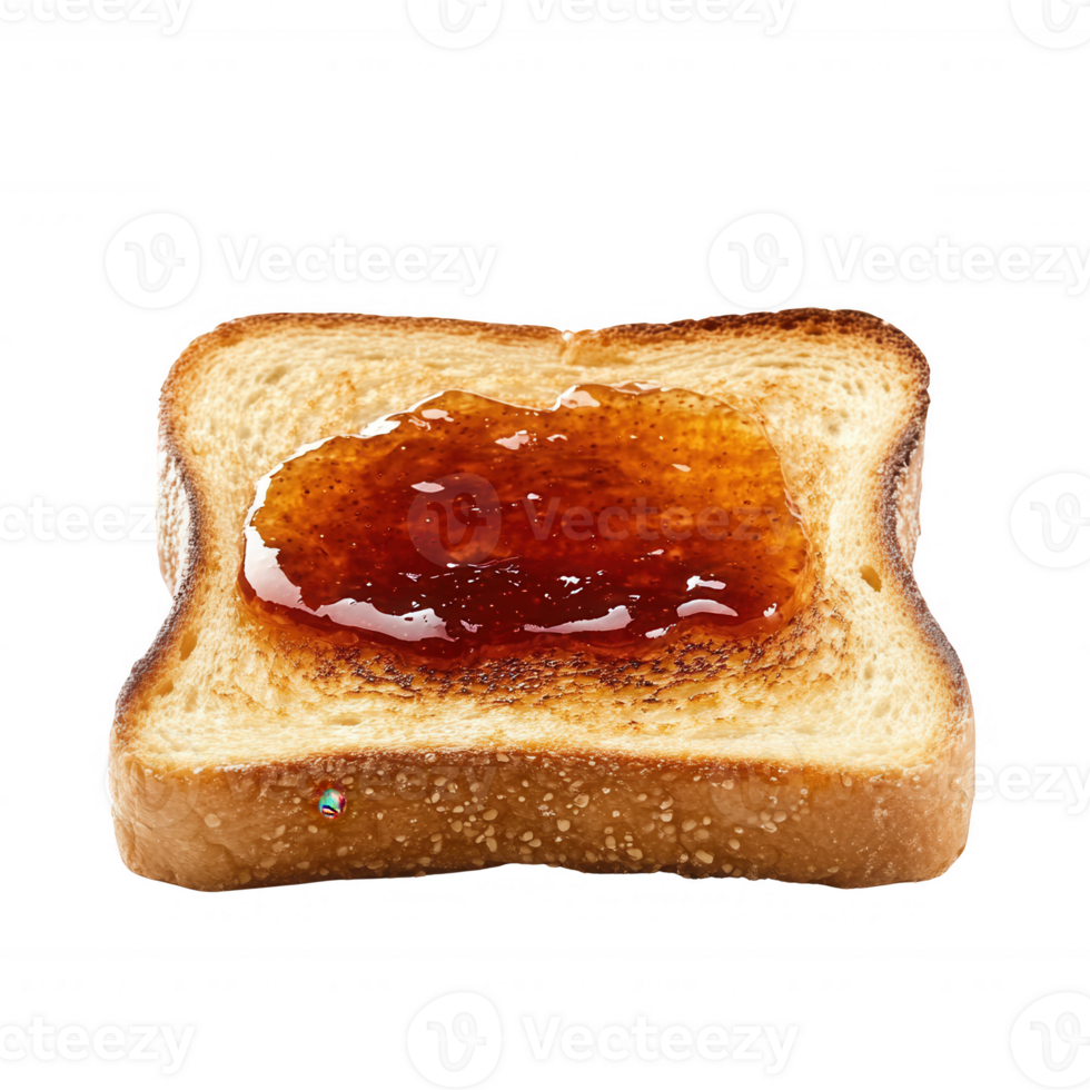 Delicious toast with a layer of rich, sweet jam on top, perfect for breakfast. png