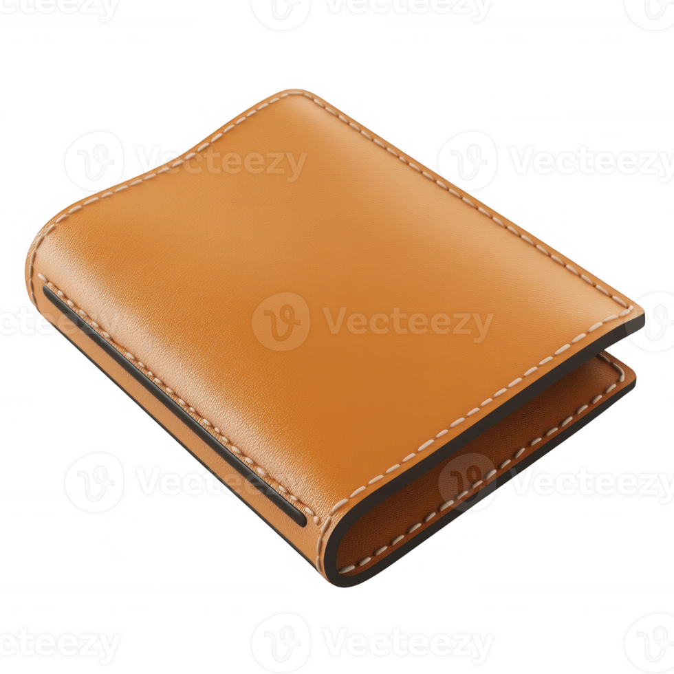 Elegant brown leather wallet showcasing exquisite craftsmanship and design. png