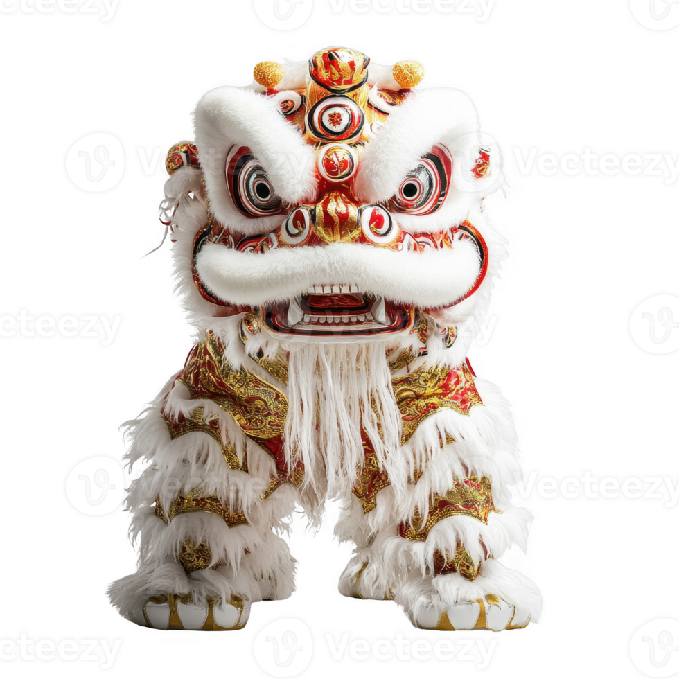 Vibrant lion dance costume symbolizing cultural tradition and celebration. png