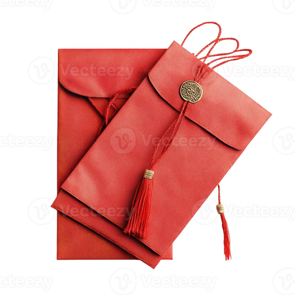 Traditional red envelopes for gifting, symbolizing prosperity and good luck. png