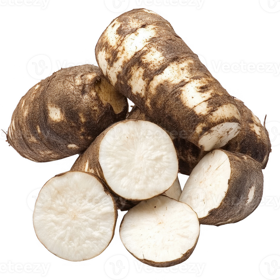 Freshly harvested parsnips, showcasing their earthy texture and vibrant color. png