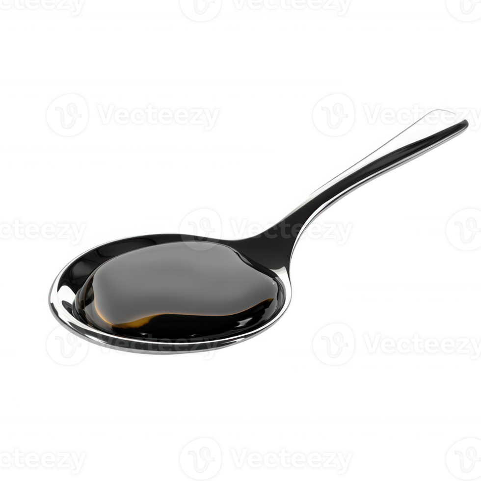 A sleek, shiny silver spoon placed elegantly on a plain background. png
