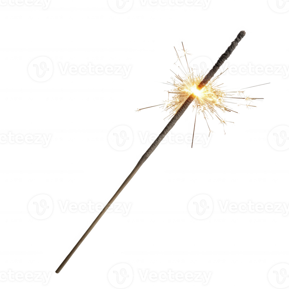 A sparkling sparkler illuminating a dark background, perfect for celebrations. png