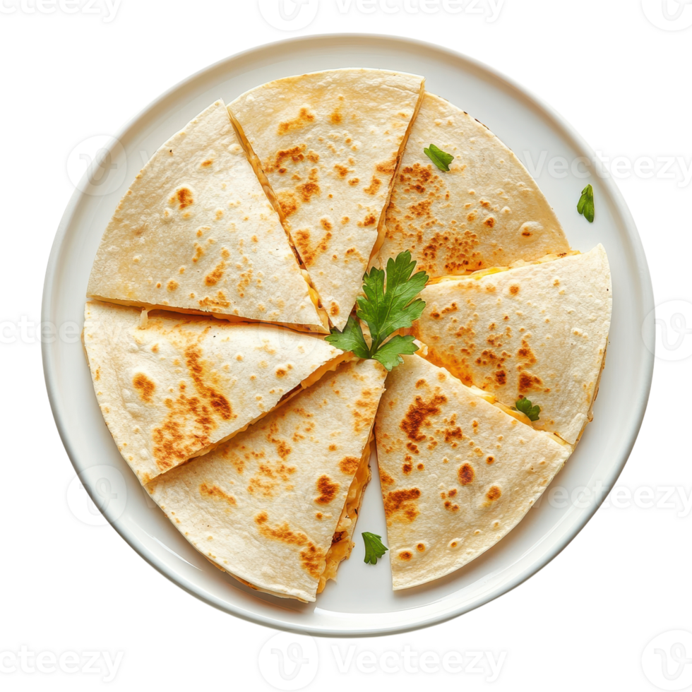 Delicious Plate of Cheese Quesadillas Perfect for Sharing on transparent background png