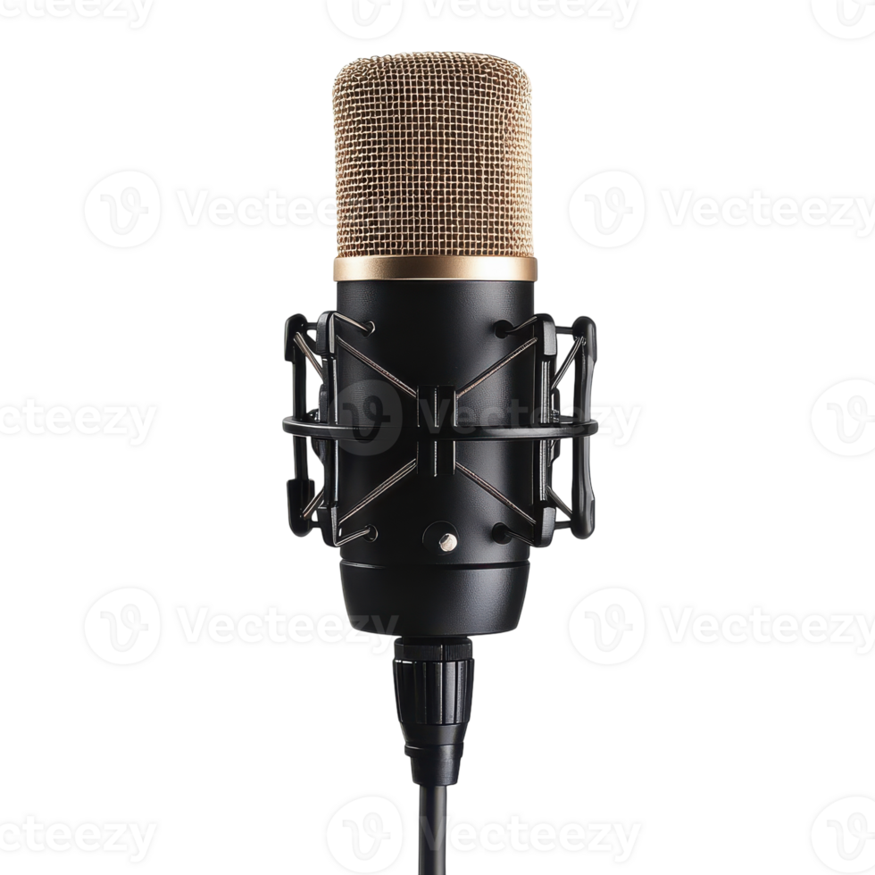 Professional Radio Microphone Isolated on White Background for Audio Recording on transparent background png