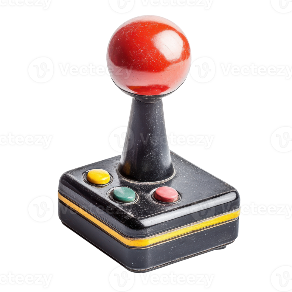 Retro Joystick for Classic Gaming Experience on transparent background png