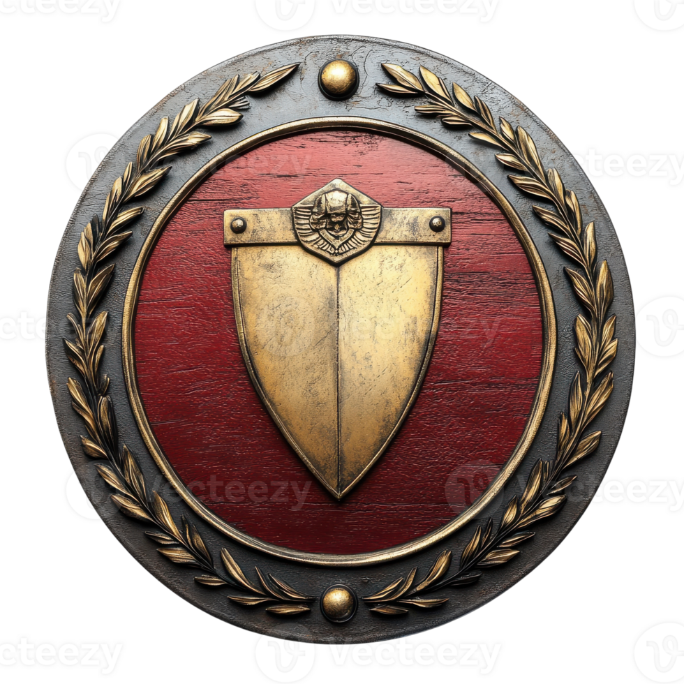 Decorative Roman Shield Ideal for Historical Reenactment and Decoration on transparent background png