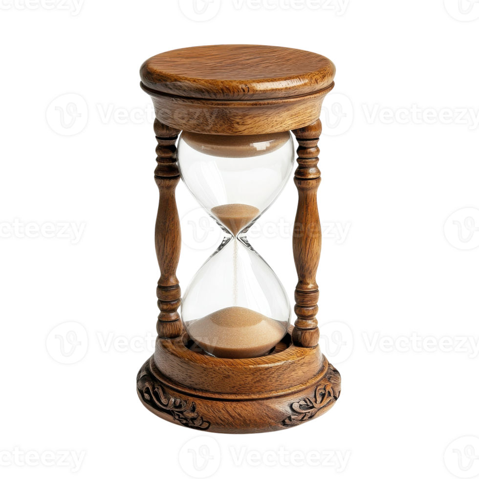 Time Management with Sand Hourglass on transparent background png