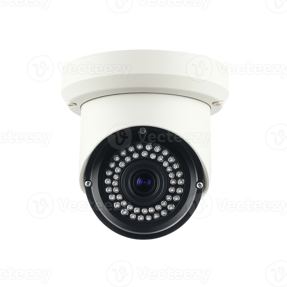 High-Resolution Security Camera Isolated on White Background for Surveillance Use on transparent background png