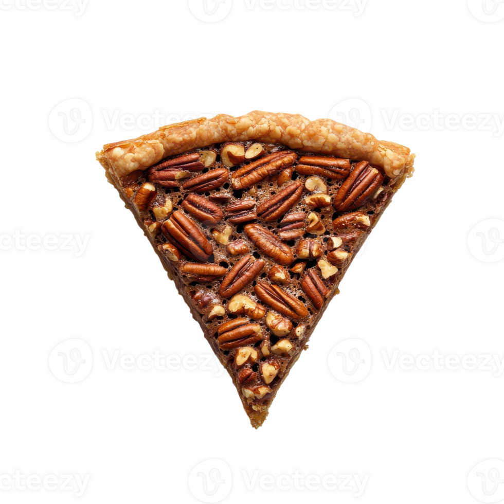 Indulgent Slice of Pecan Pie Perfect for Desserts or Celebrations on transparent background png