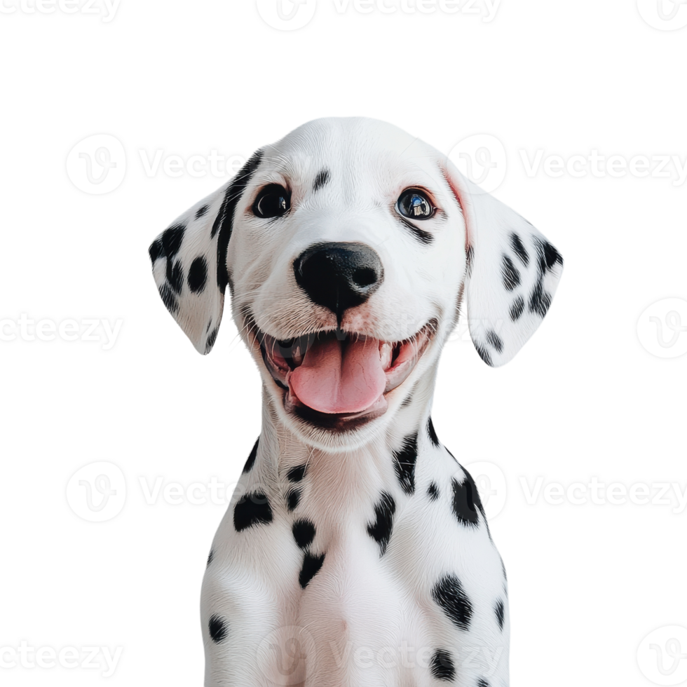 Smiling Dalmatian Puppy Isolated on a White Background for Pet Adoption and Awareness on transparent background png