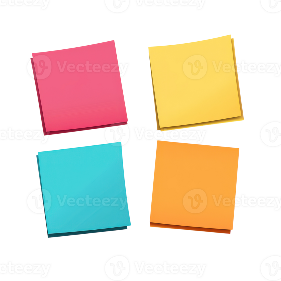Sticky Note with Shadow for Organization and Reminders on transparent background png