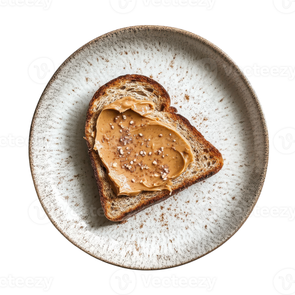 Delicious Toast with Peanut Butter for a Nutritious Breakfast on transparent background png