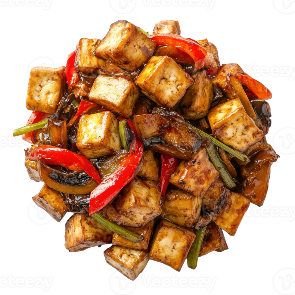 Delicious Tofu Stir Fry for Healthy Eating on transparent background png