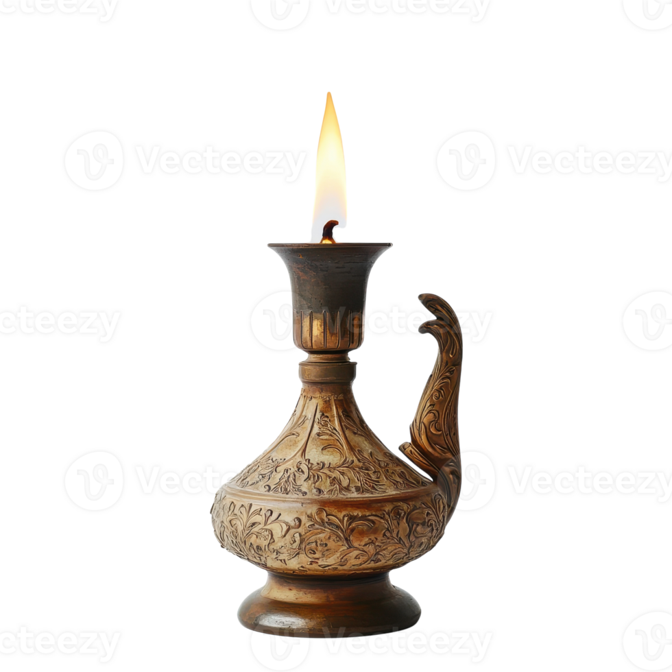 Antique Victorian Oil Lamp for Home Decor on transparent background png