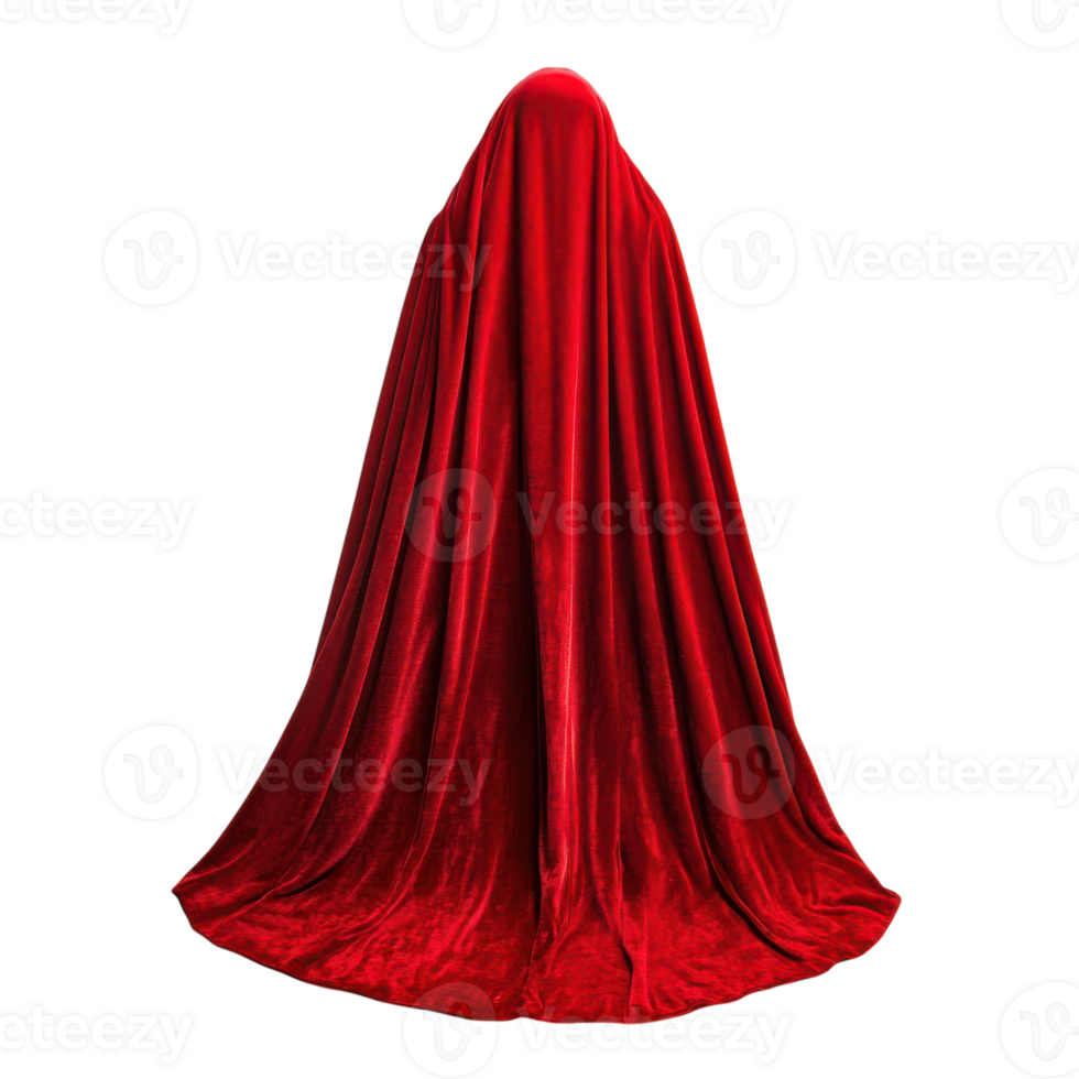 Elegant Velvet Cloak for Fashion and Costume Design on transparent background png