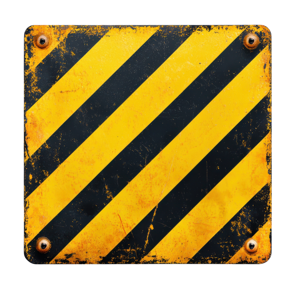 Warning Sign Indicating Caution for Safety Awareness on transparent background png