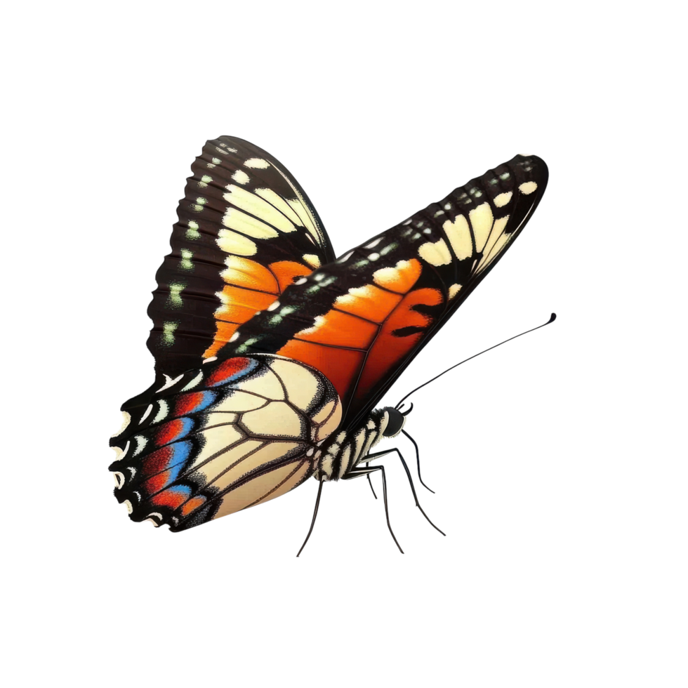 Beautiful Butterfly Isolated on White Background for Nature Illustrations on Transparent Background png