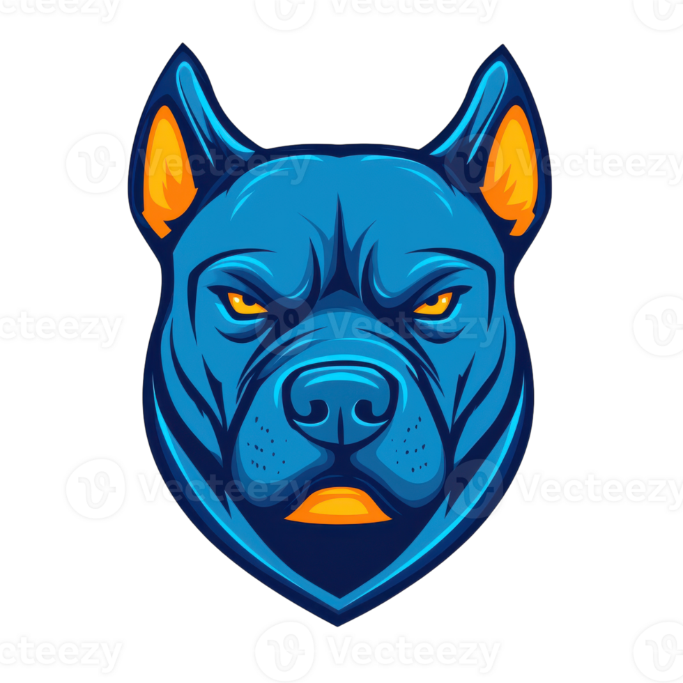 Bold Pitbull Head Logo for Branding and Design Projects on Transparent Background png