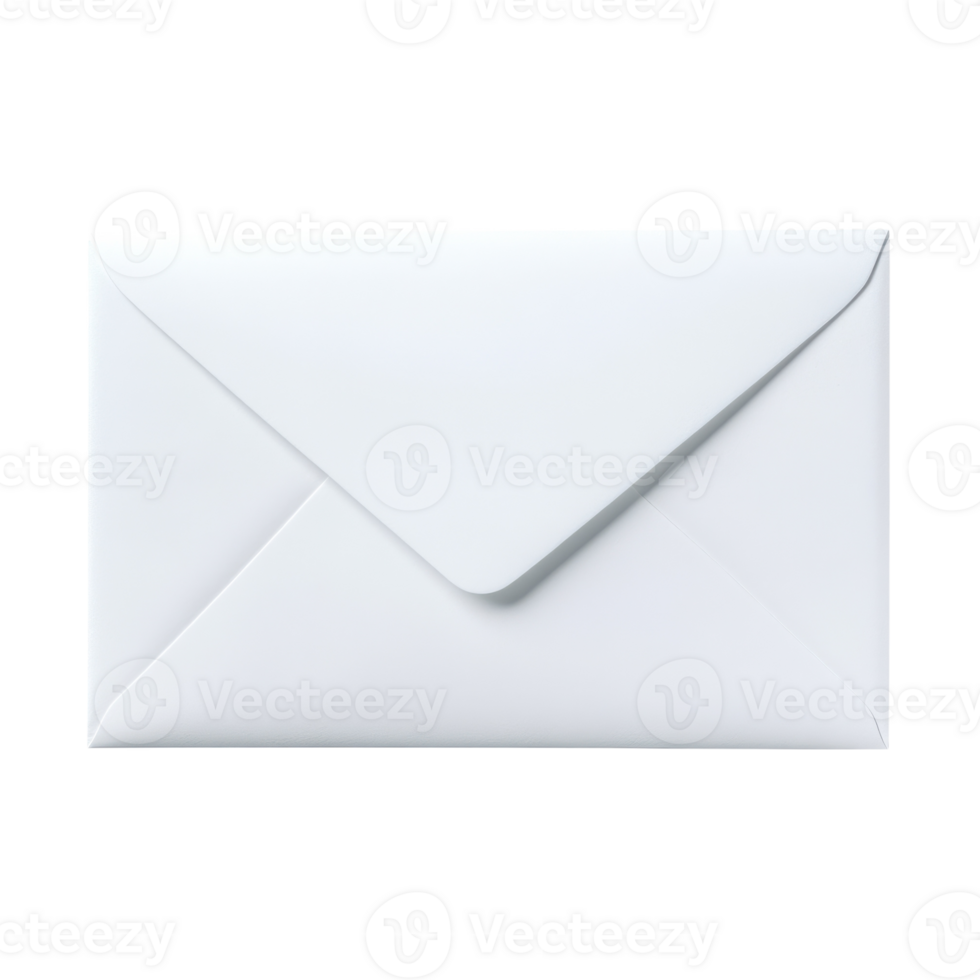 Stylish Clean White Envelope for Professional Correspondence on Transparent Background png