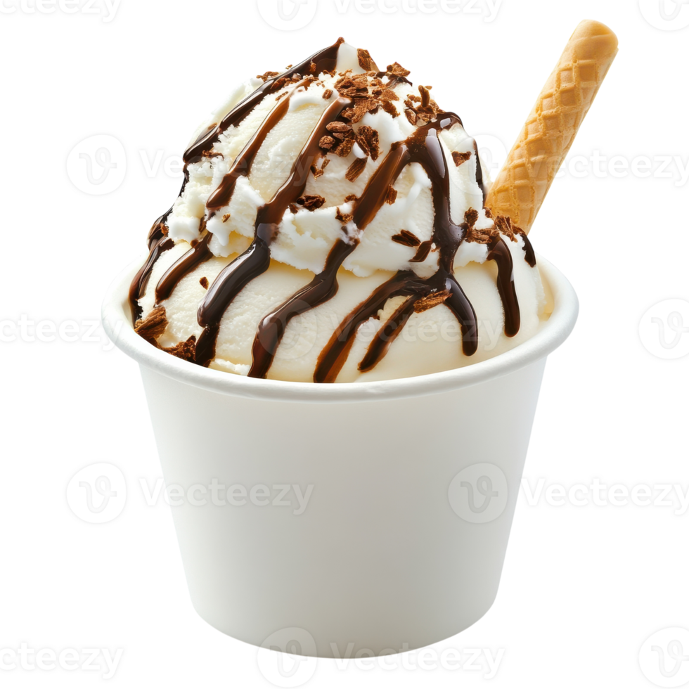 Delicious Ice Cream Cup for Food Photography and Dessert Themes on Transparent Background png