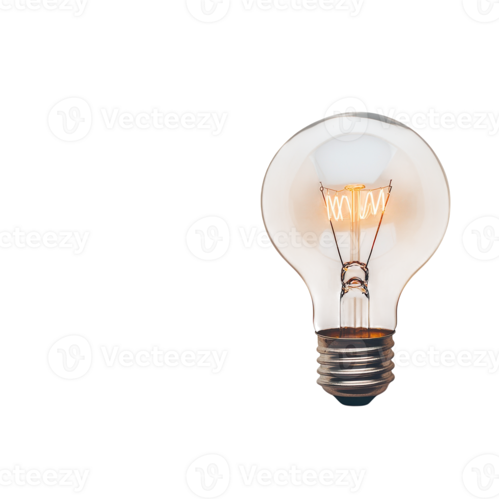 Illuminating Idea A Vibrant Light Bulb for Modern Concepts on Transparent Background png