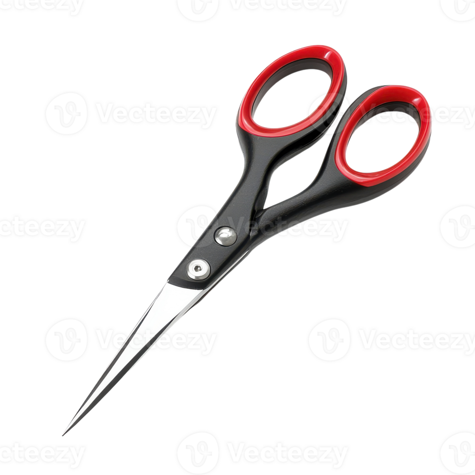 Versatile Red-Handled Scissors for Crafting and Home Use on Transparent Background png