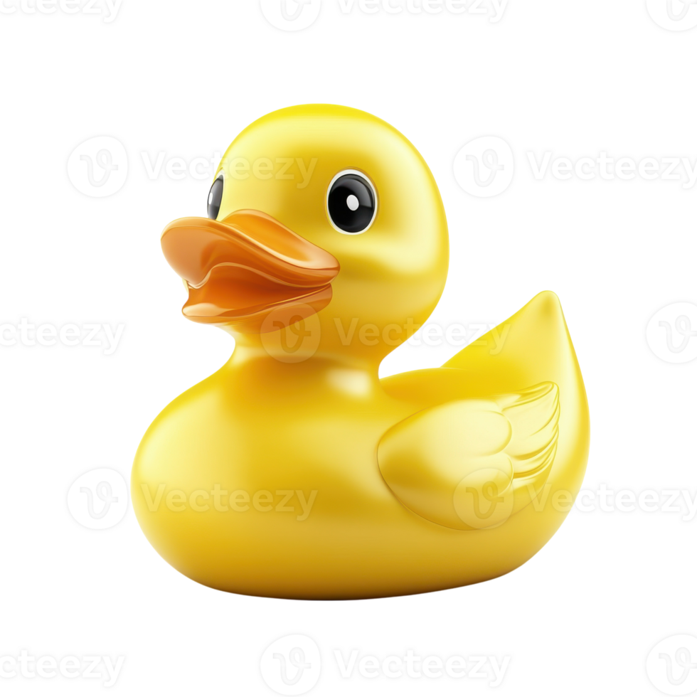 Cheerful Yellow Rubber Duck Ideal for Children's Playtime and Bathing on Transparent Background png
