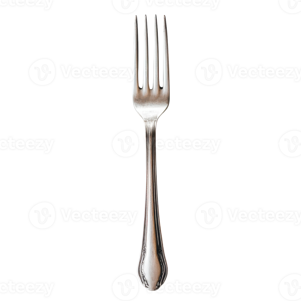 Elegant Silver Fork for Table Setting on Transparent Background png