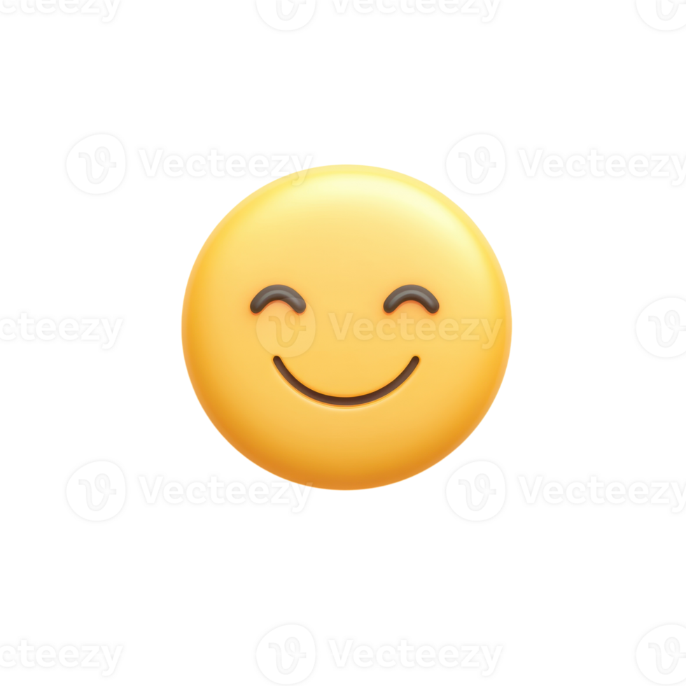 Cheerful Yellow Smiley Face Icon for Positive Vibes on Transparent Background png