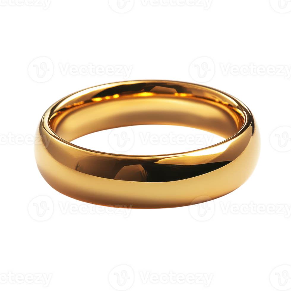 Elegant Gold Wedding Band Ideal for Symbolizing Love and Commitment on Transparent Background png