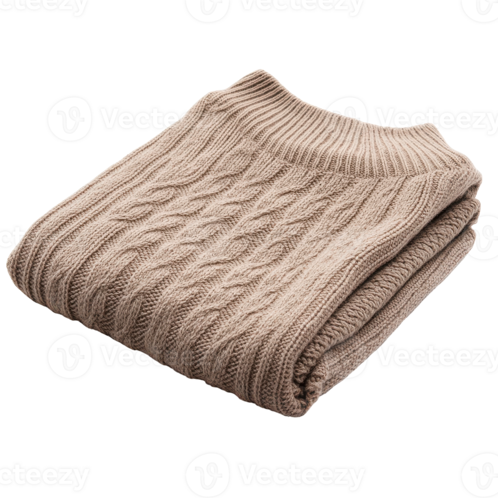 Soft Woolen Sweater Folded Neatly for Cozy Fashion on Transparent Background png