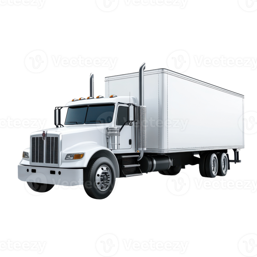Heavy Truck Transporting Goods on a Highway on Transparent Background png