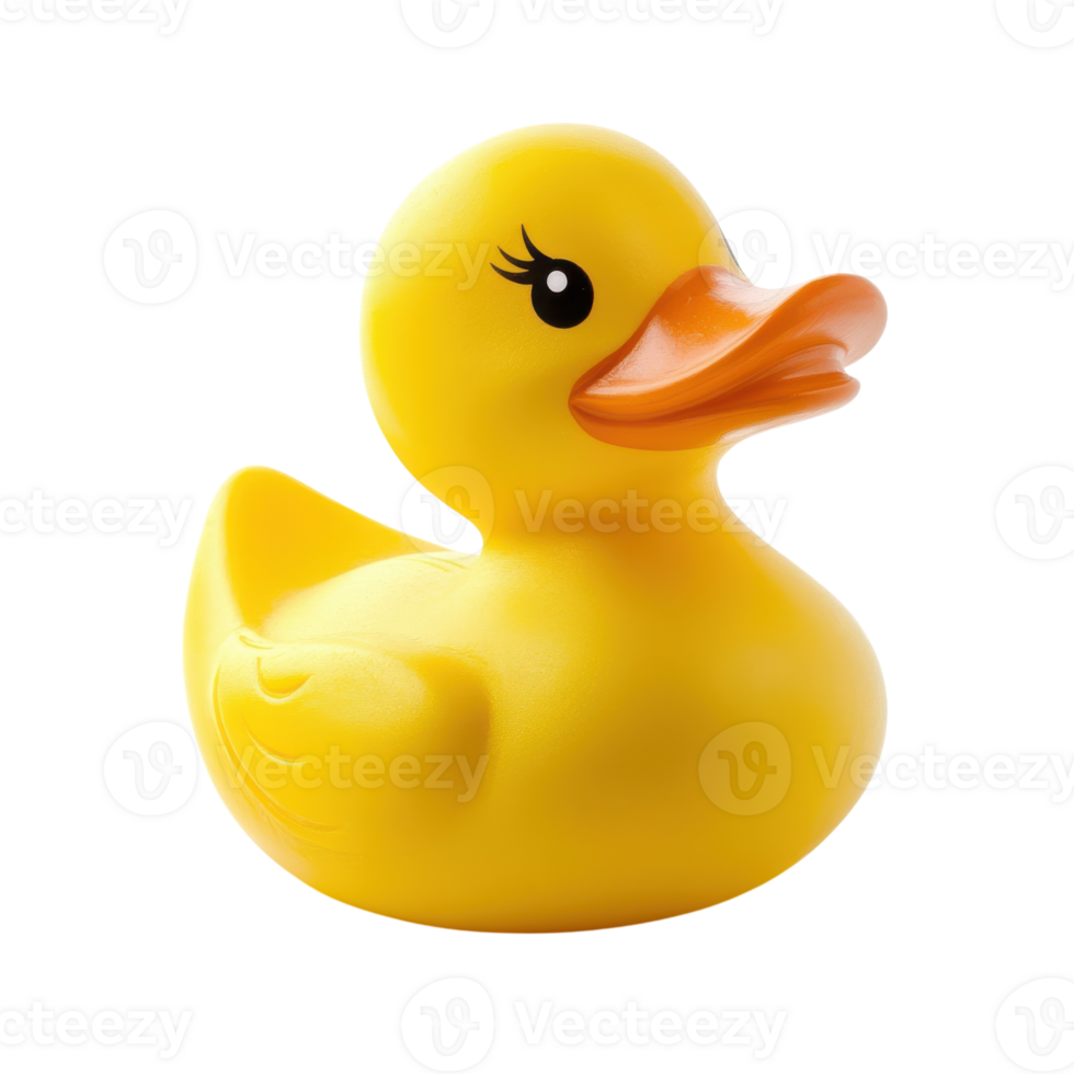 Vibrant Yellow Rubber Duck Ideal for Children Bath Time on Transparent Background png