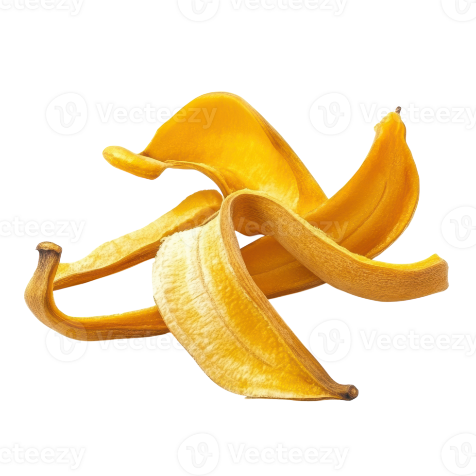 Isolated Banana Peel on White Background for Culinary and Health Illustrations on Transparent Background png