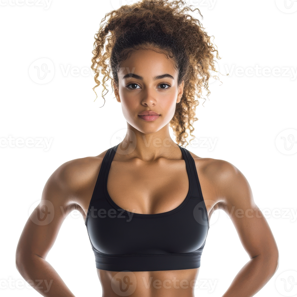 Beautiful Fitness Woman Isolated on White Background for Health Related Projects on Transparent Background png