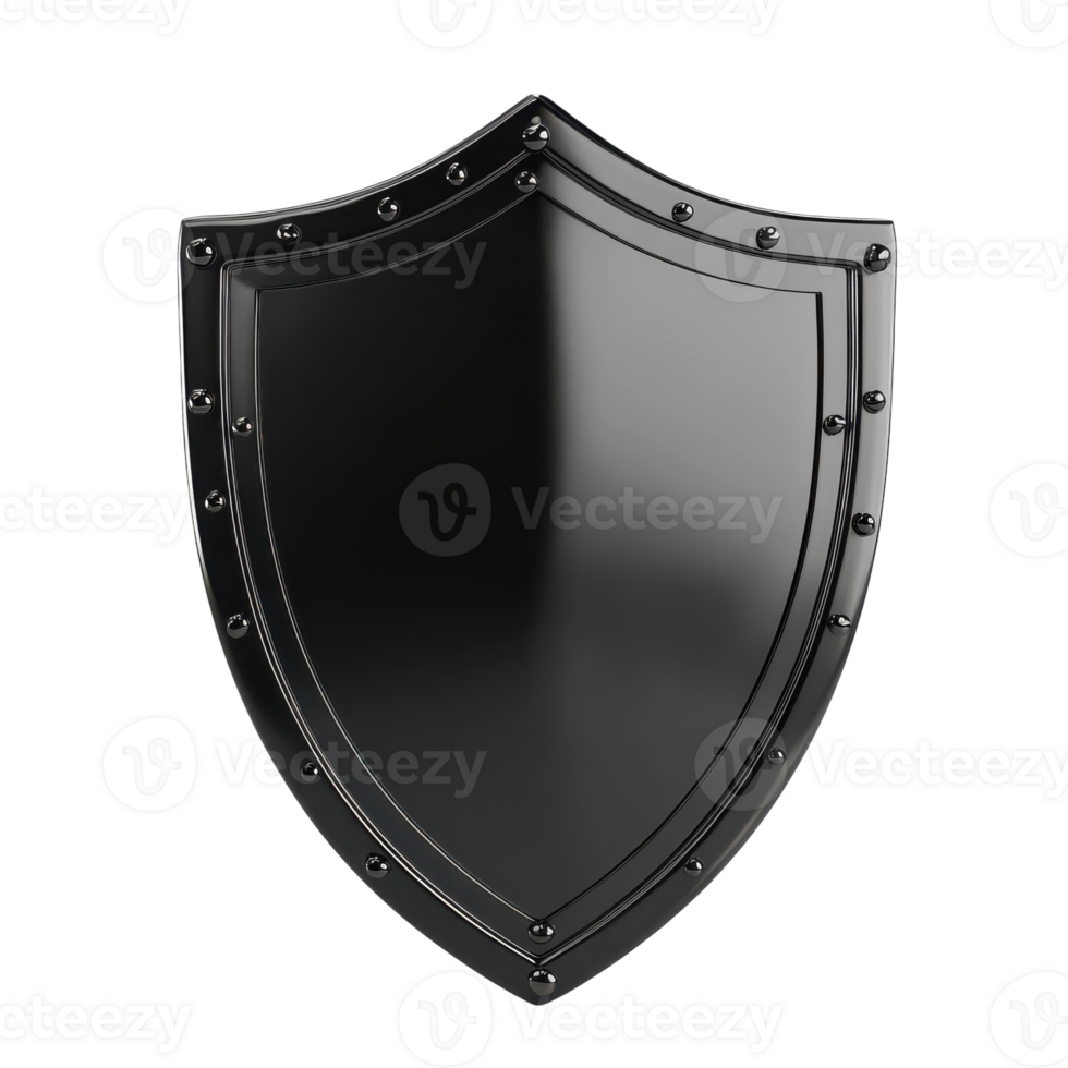 Black Security Shield Icon for Online Protection and Privacy on Transparent Background png