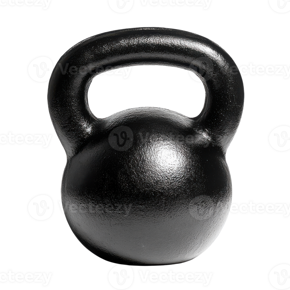 Black Kettlebell for Fitness Training and Strength Workouts on Transparent Background png