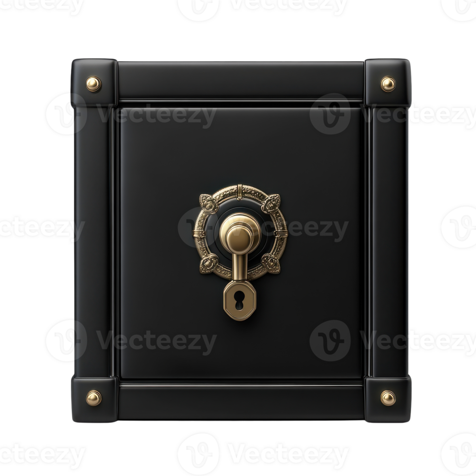 Black Safe Box Icon for Security and Protection Concepts on Transparent Background png