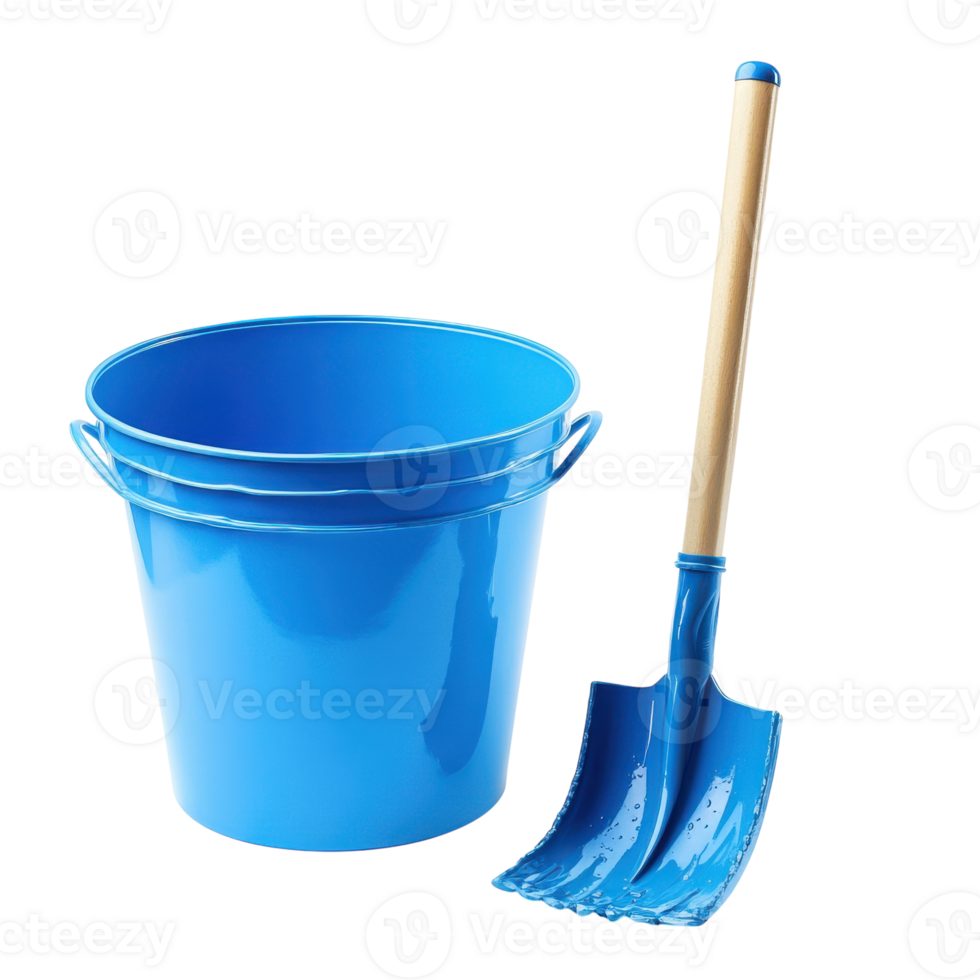 Colorful Bucket and Spade Isolated for Beach Playtime on Transparent Background png